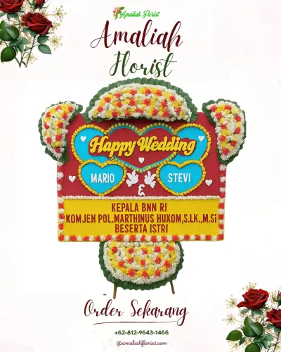 Karangan Papan Bunga Pernikahan di Cikembang